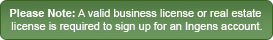 Please Take Note: A Valid Business License is required
